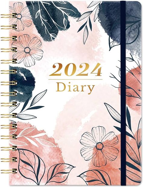 Diary 2024 - A5 Diary 2024 Week to View from Jan. 2024 to Dec. 2024, Twin-wire Binding, Hard Cover, Elastic Closure, 21.5 x 15.5 x 1.5 cm : Amazon.co.uk: Stationery & Office Supplies Journal Aesthetics, Academic Diary, Uk Holidays, Weekly Monthly Planner, Personal Organizer, Wire Binding, Stay Wild, Yearly Planner, Creative Life