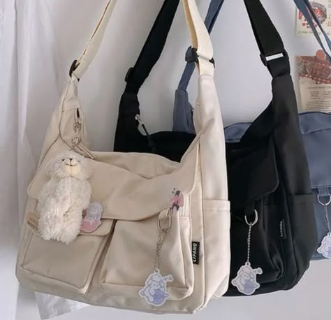 Crossbody Purse Aesthetic, Aesthetic Crossbody Bag, College Bag Aesthetic, Shoulder Bag Aesthetic, Korean Bags, Purse Aesthetic, Uni Bag, Fairy Shoes, Stylish School Bags