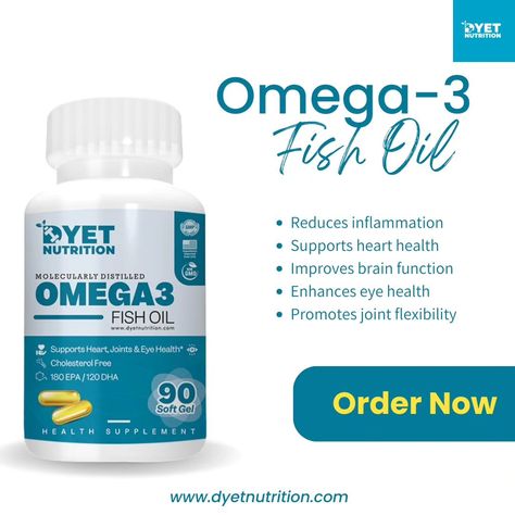 Celebrating 2.5 years of our Hero Product: Dyet Nutrition's Omega-3 Fish Oil! 🌟 Loved by thousands of users, with 70% being repeat customers, our high-quality EPA and DHA formula has been supporting heart health, brain function, and joint flexibility. Sustainably sourced and rigorously tested for purity, this supplement has become a favorite in countless wellness routines. Why choose Dyet Nutrition's Omega-3 Fish Oil? - **High Potency:** Delivers optimal doses of EPA and DHA. - **Pure & Cle... Fish Oil Supplements, Fish Oil Vitamins, Omega 3 Fish Oil, 3 Fish, Improve Brain Function, Wellness Routine, Bottle Packaging, Fish Oil, Eye Health