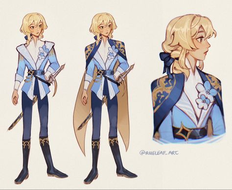 Genshin Outfit Fanart, White Character Outfits, Lumine Redesign Genshin, Dnd Sailor Character Design, General Character Design, Prince Character Art, Lumine Redesign, Sailor Character Design, Dnd Character Outfits