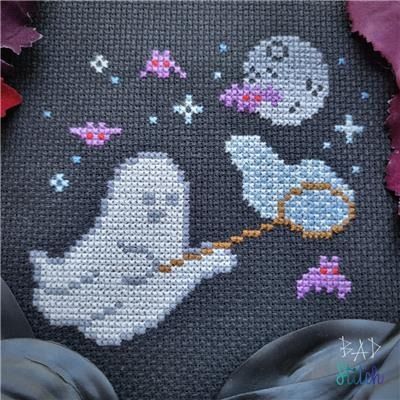 Detailed Image View Spooky Stitch, Holiday Cross Stitch Patterns, Halloween Cross Stitch, Tiny Cross Stitch, Halloween Cross Stitch Patterns, Holiday Cross Stitch, Halloween Cross Stitches, Crochet Quilt, Beaded Cross Stitch