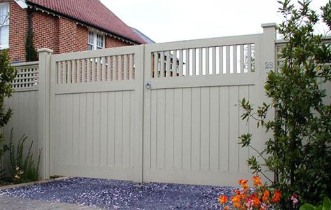 painted wood garden gates | ... gloss black solid gate 36 gate and panelling to alleyway painted white Wooden Garden Gate, Wooden Gates Driveway, Garden Gates And Fencing, Metal Garage, White Fence, Urban Interiors, Front Yard Fence, Wooden Gates, Driveway Gate