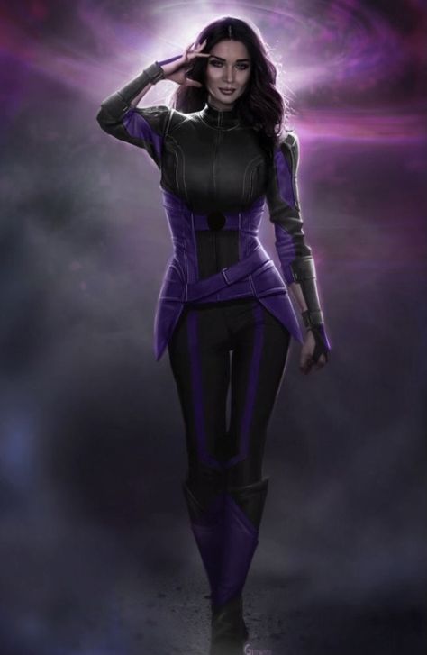 black and purple super hero suit Superhero Costumes Female, Saturn Girl, Avengers Outfits, Superhero Suits, Female Artwork, Super Suit, Female Superhero, Purple Suits, Super Hero Outfits