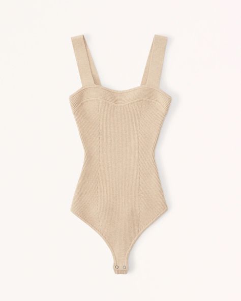 ON SALE! I’m pretty sure this is the prettiest bodysuit! #bodysuit #ribbed #top #beige #new #abercrombie #fashion #sale #onsale Black Halter Bodysuit, Sweetheart Bodysuit, Brown Bodysuit, Black Bodysuit Longsleeve, Basic Bodysuit, Happy Clothes, Scoop Neck Bodysuit, Striped Bodysuit, Cutout Bodysuit