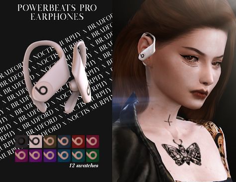 [NYE19EC] Powerbeats Pro Earphones - MURPHY x BRADFORD x NOCTIS Mods Ts4, Powerbeats Pro, Sims 4 Piercings, Sims 4 Cas Mods, Sims Packs, Sims 4 Bedroom, Video Game Room Design, Tumblr Sims 4, Play Sims