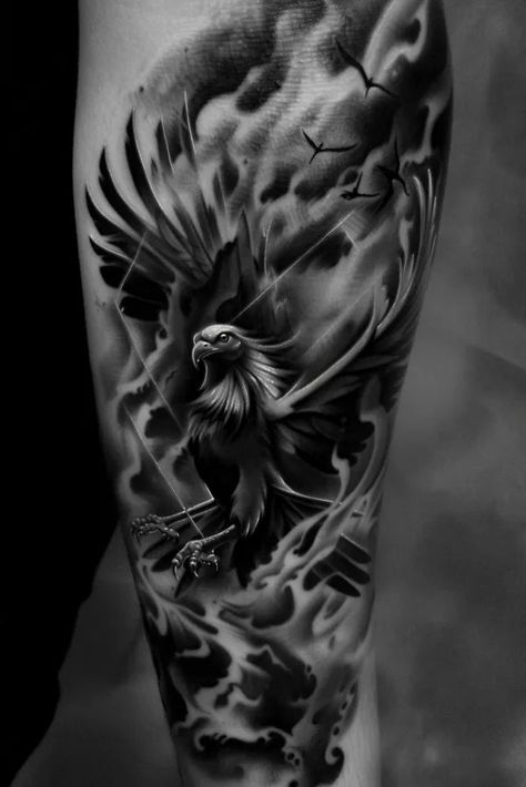 Tattoo idea: tattoo sketch Resilient Phoenix in Ashes A phoenix ris Phoenix Rising From The Ashes Tattoo, Rise From The Ashes Tattoo, Rising From The Ashes Tattoo, Rising From Ashes Tattoo, From The Ashes Tattoo, Phoenix Tattoo Sketch, Phoenix Sketch, Ashes Tattoo, Resilience Tattoo