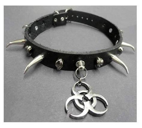 Biohazard Aesthetic, Skull Choker, Spiked Choker, Core Aesthetics, Random Clothes, Angel Aesthetic, Boy Dog, Choker Style, Trendy Jewelry