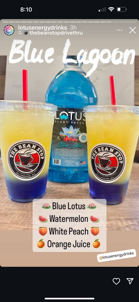 Purple Loaded Tea, Lotus Combinations, Blue Lotus Drink Recipes, Lotus Flavor Combos, Purple Lotus Energy Drink Recipes, Lotus Drink Recipes, Lotus Energy Drink Recipes, Blue Hawaiian Loaded Tea, Lotus Energy Drink Flavors