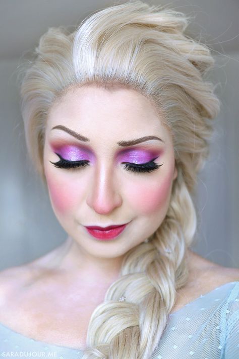 Elsa Hair And Makeup, Elsa Makeup Look For Kids, Elsa Cosplay Makeup, Elsa Eye Makeup, Elsa Frozen Makeup Look, Elsa Inspired Makeup, Elsa Halloween Makeup, Anna Makeup Frozen, Frozen Halloween Makeup