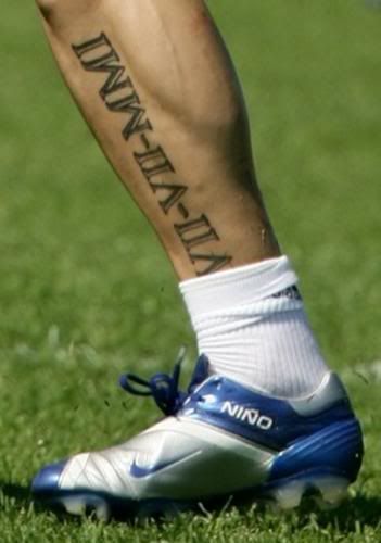 Roman Numbers 7 Tattoos Roman Numeral Leg Tattoo, David Beckham Tattoos, Torres Tattoo, Roman Numbers Tattoo, Black Tattoo Ideas, Rose Tattoo On Ankle, Mens Body Tattoos, Roman Tattoo, Best Leg Tattoos