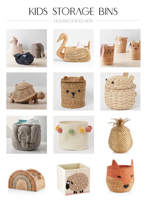 Mickey Mouse Bedroom Toddler, Wicker Animals, Animal Basket, Storage Baskets Diy, Kids Storage Baskets, Kids Storage Bins, Theme Baskets, Jute Baskets, Nursery Baskets