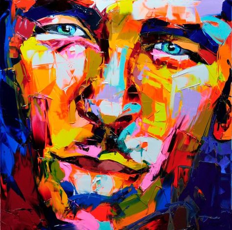 French painter Françoise Nielly uses a palette knife to create highly stylized portraits that pop with color. The artist, who we featured last year, has already produced a number of new paintings in 2013 that highlight her exuberant aesthetic and technique. The textured works juxtapose contrasting yet complementing colors to create artistic renditions of deeply expressive faces that tend to sway toward the sensual. Françoise Nielly, Face Oil Painting, Artist Interview, Tableau Art, Palette Knife Painting, Abstract Portrait, Art Abstrait, Face Art, Portrait Art