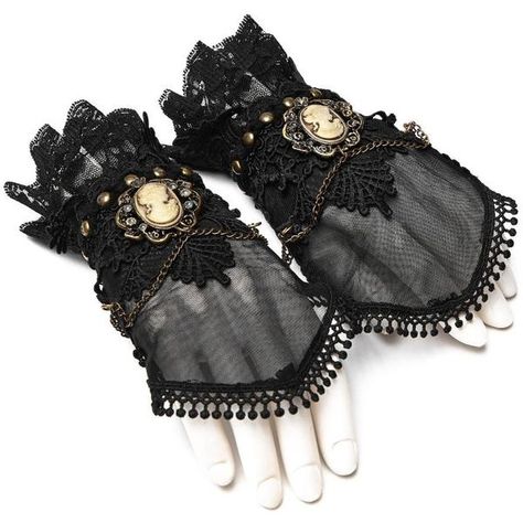 Lyra Gloves Goth Gloves, Steampunk Gloves, Gloves Aesthetic, Moda Steampunk, Alana Blanchard, Diy Costumes Women, Punk Accessories, Victorian Goth, Gothic Victorian