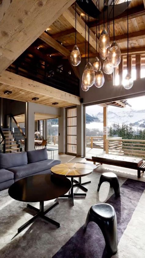 Chalet Modern, Hotel Modern, Chalet Interior, Chalet Design, Loft Ideas, Wooden Ceiling, Designer Interior, Cabin Living, Apartment Style