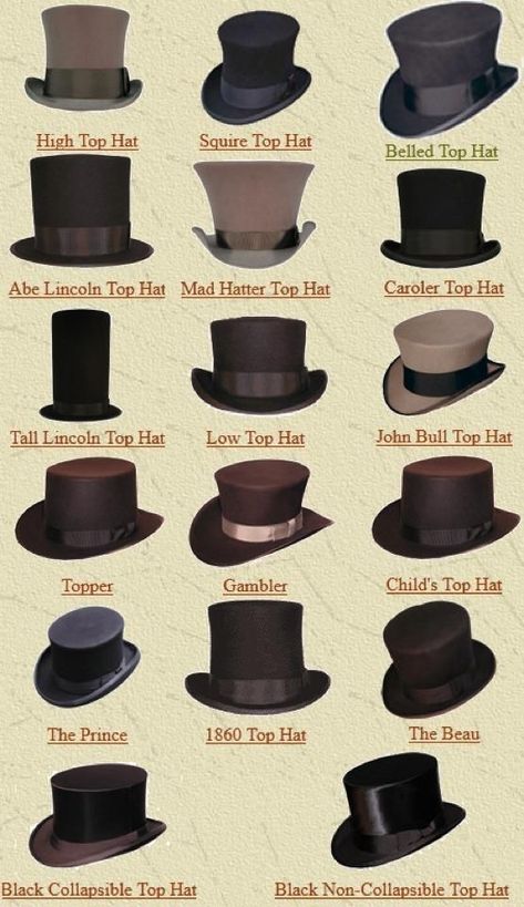 Moda Steampunk, Mode Steampunk, Steampunk Hat, Diesel Punk, Types Of Hats, Fashion Vocabulary, Top Hats, Steampunk Costume, Head Band