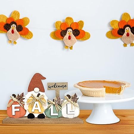 HOMirable Thanksgiving Decorations Gnome Wood Block Welcome Fall Sign Autumn Harvest Rustic Farmhouse Decor for Home Vintage Halloween Signs Turkey Garland, Block Pumpkins, Thanksgiving Garland, Diy Turkey, Fall Tiered Tray Decor, Thanksgiving Projects, Fall Gnome, Thanksgiving Signs, Thanksgiving Inspiration