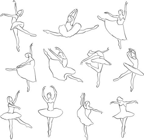 Ballerina Jumping, Ballerina Tattoo, Ballet Illustration, Ballerina Illustration, Ballerina Drawing, Silhouette Outline, Dance Silhouette, Ballerina Silhouette, Dancing Ballerina