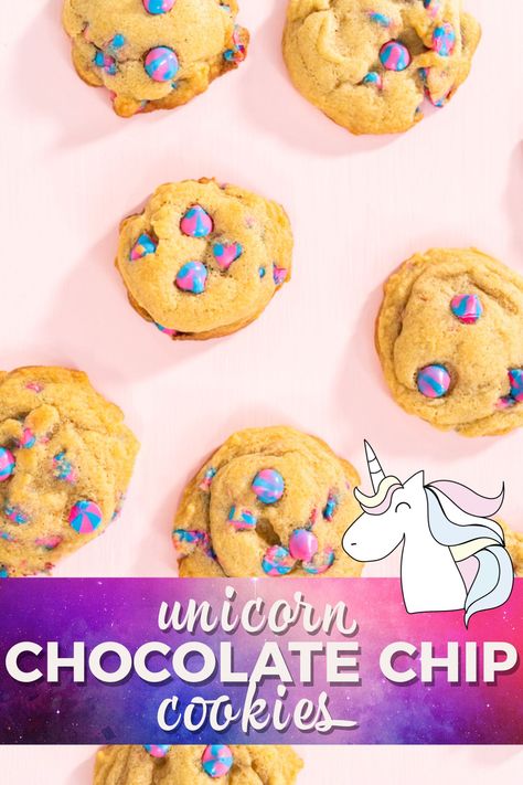 Unicorn Chip Cookies, Unicorn Chocolate Chip Cookies, Chocolate Chip Dessert, Unicorn Chocolate, Unicorn Treats, Unicorn Desserts, Levain Bakery, Toddler Breakfast, Colorful Unicorn