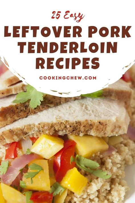 Leftover pork tenderloin recipes breathe creativity into next-day meals! Take a look at our list for dinner inspiration! Recipe For Leftover Pork Tenderloin, Ways To Use Leftover Pork Loin, Leftover Pork Recipes Loin, Leftover Pork Tenderloin Sandwich Recipes, How To Use Leftover Pork Tenderloin, Leftover Pork Loin Recipes Soup, Recipes Using Leftover Smoked Pork Loin, Uses For Leftover Pork Tenderloin, Recipes Using Leftover Pork Loin