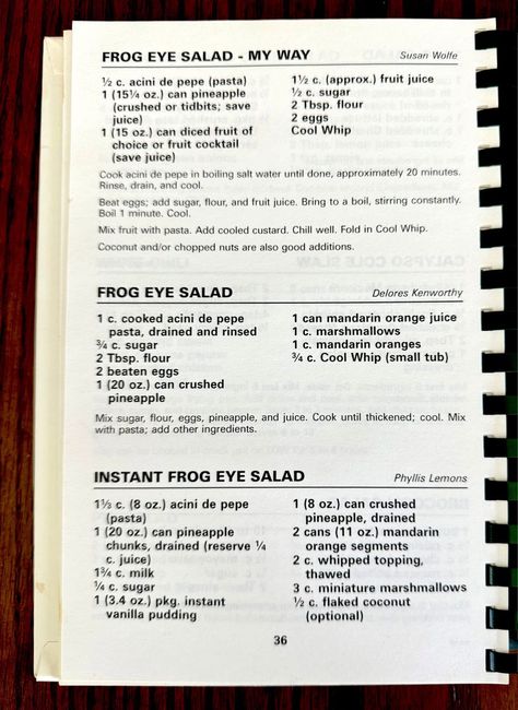 Frog Eye Salad Recipe Easy, Frog Eyed Salad Recipe, Vintage Salad Recipes, Frog Eye Salad Recipe Original, Frog Eye Salad Recipe, Frog Eye Salad, Ambrosia Fruit Salad, Meatloaf Dinner, Vintage Recipe Box