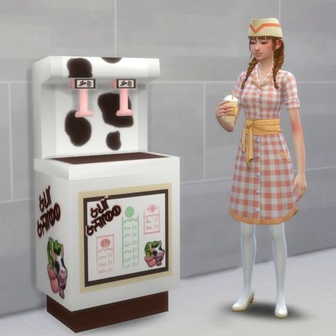 milkshakes slushies hot drinks sodas/ramune drinks #sims4 #sims4mod #drinkmachine The Sims 4 Pack, Sims 4 Restaurant, Milkshake Machine, Los Sims 4 Mods, Furniture Cc, Sims 4 Kitchen, 4 Family, Cc Furniture, Pelo Sims