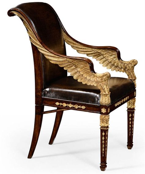 Empire Style furniture. Wing chair, high end dining chair, accent chair. Egyptian Furniture, Industrial Office Furniture, Painting Wooden Furniture, Empire Furniture, High End Furniture, White Furniture Living Room, Winged Armchair, Diy Furniture Bedroom, French Empire