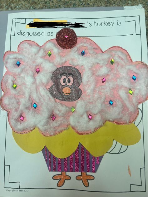 Cupcake Turkey, Turkey Tom, Kindergarten Projects, Turkey Disguise, Cupcake, Kindergarten, Thanksgiving, Teddy Bear, Toys