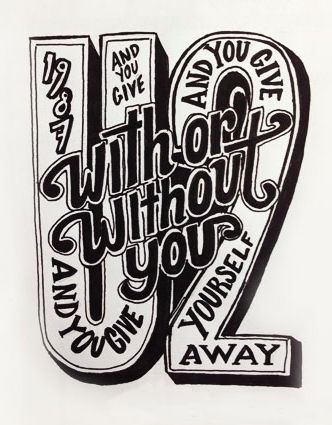 With Or Without You With Or Without You U2, U2 Logo, U2 Poster, Music Typography, U2 Band, Band Logo Design, Irish Rock, Rock Band Logos, Band Stickers