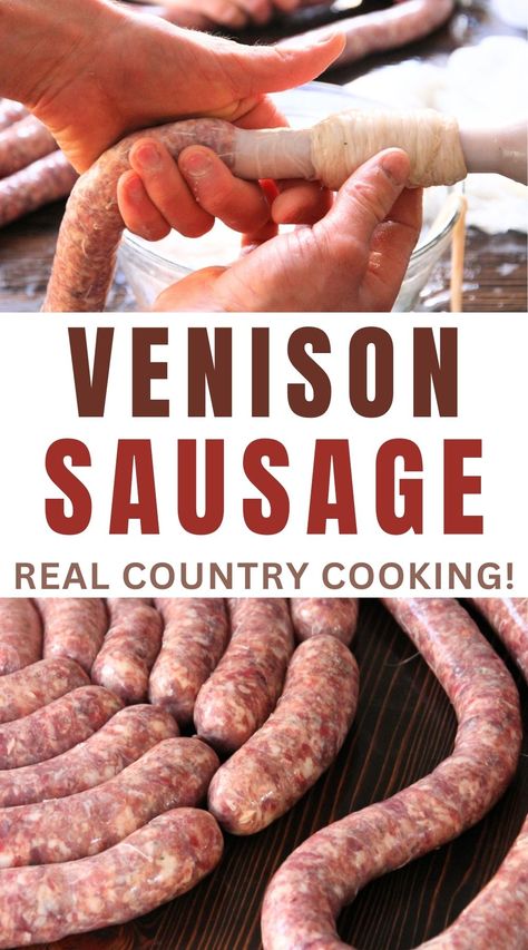 Garlic Sausage Recipe with Deer Venison and Pork • a traditional life Snack Stick Recipe, Venison Sausage Recipes, Summer Sausage Recipes, Venison Sausage, How To Cook Venison, Sage Recipes, Homemade Sausage Recipes, Deer Recipes, Breakfast Sausage Recipes