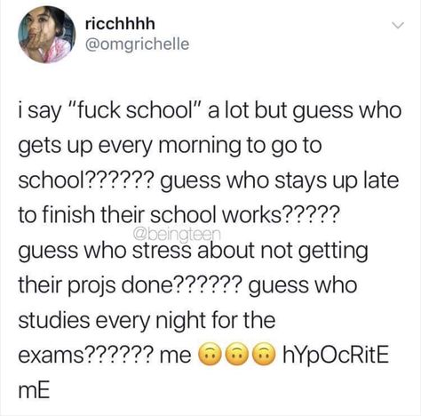 Back To School Quotes, School Sucks, I Hate School, Hate School, School Quotes Funny, School Quotes, School Memes, Funny Lol, Funny Tweets