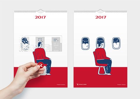 Rossiya airlines • Calendar on Behance Calendar Concept, Photoshop 7, St Petersburg, Airlines, Character Design, Branding