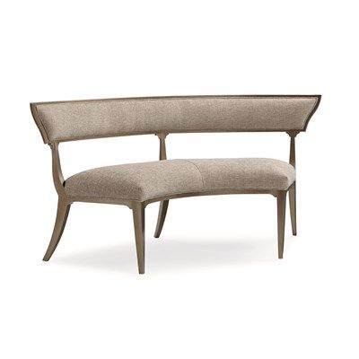 Curved Banquette, Upholstered Dining Bench, Caracole Furniture, Upholstered Bench, Room Setup, Ottoman Bench, Banquette, Upholstered Dining Chairs, Room Chairs