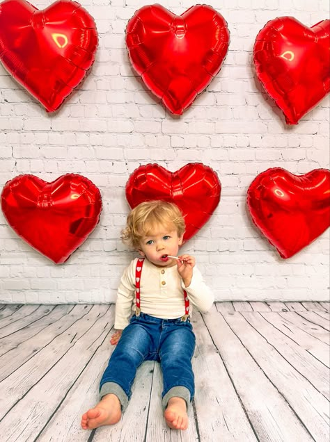 #valentinesday #valentinesphotoshoot #heartballoons #bemyvalentine #littlecutie #february #february14 #toddler #toddlerlife #red #hearts #photooftheday Valentine’s Day Photo Shoot Ideas Toddler Boy, Baby Cupid Photoshoot Valentines Day, Valentine’s Day First Birthday Photoshoot, Valentine’s Day Photoshoot Toddler Boy, Diy Valentines Photo Shoot Children, Toddler Valentine’s Day Photo Shoot, Heartiversary Photography, One Year Old Valentines Pictures, Toddler Boy Valentines Day Pictures