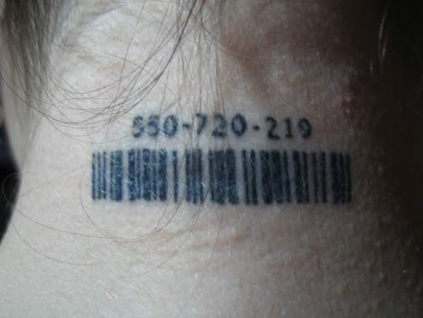 cool tattoos for guys Bar Code Tattoo, Human Experiment Aesthetic, Gabby Kinney, Code Tattoo, Prompt Writing, Barcode Tattoo, Dystopian Aesthetic, Nerdy Tattoos, Aesthetic Material