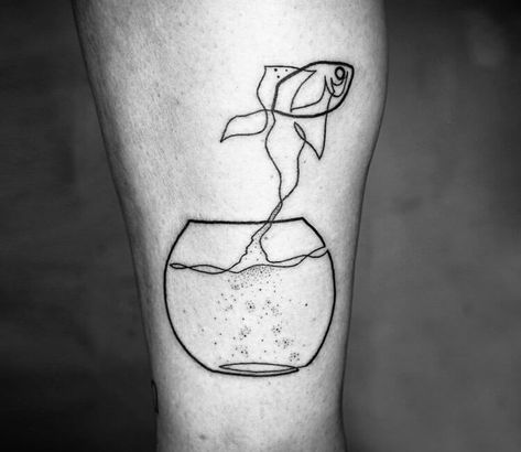 Aquarium tattoo by Mo Ganji | Post 29188 Mo Ganji, One Line Tattoo, Minimal Tattoo Design, Incredible Tattoos, Tattoos Gallery, Tattoo Work, Design Tattoo, Minimal Tattoo, Line Tattoos