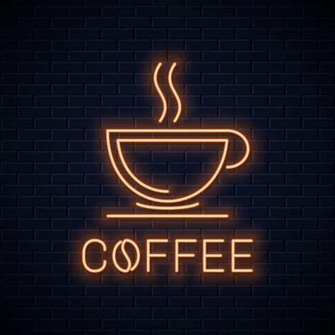 Coffee Banner, Neon Letter Lights, Coffee Shop Music, Neon Coffee, Neon Banner, Coffee Neon, Coffee Shop Aesthetic, Coffee Wallpaper, Coffee Logo