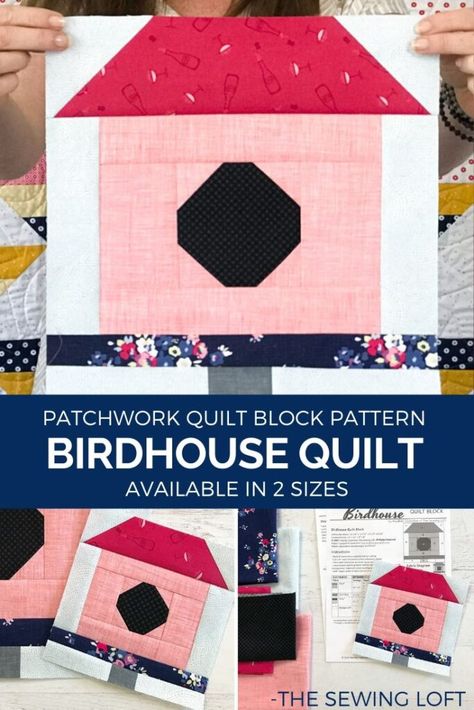 Grandmas Quilt, Birdhouse Quilt, Farm Quilts, Patterns For Quilting, House Quilt Blocks, Easy Crochet Basket, Block Pictures, Easy Crochet Basket Pattern, Bird Quilt Blocks