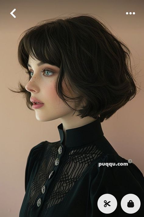 Academia Haircut, Dark Academia Haircut, Gothic Hairstyles Short, French Bob Straight Hair, Dark Academia Hairstyle, Academia Hairstyle, Classic Hair, Gothic Hairstyles, French Hair