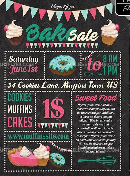 Bake Sale Free PSD Flyer Template Bake Sale Flyer Template Free, Bake Sale Flyer Ideas, Bake Sale Poster Ideas Signs, Bake Sale Signs Posters Diy, Bake Sale Poster Ideas, Kids Bake Sale, Bake Sale Sign, Bake Sale Poster, Food Festival Poster