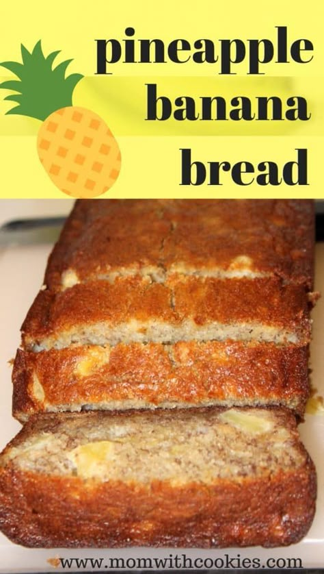 Pineapple Banana Bread, Pineapple Banana Bread Recipe, Pineapple Bread, Banana Bread Ingredients, Pineapple Recipes, Banana Nut Bread, Nut Bread, Banana Bread Recipe, Bread Recipes Sweet