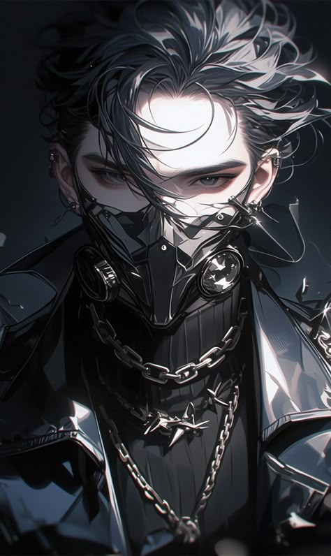 Anime Guy With Mask, Masked Anime Guy, Black Full Face Mask, Masked Guy, Anime Gangster, Samurai Anime, Dungeons And Dragons Art, Cool Anime Guys, Cute Cartoon Pictures