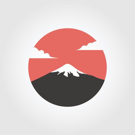 Mount Fuji Japanese landscape Vector Mount Fuji Art, Mount Fuji Drawing, Mount Fuji Illustration, Mount Fuji Tattoo, Mt Fuji Tattoo, Gunung Fuji, Japanese Culture Art, Japanese Icon, Japan Icon