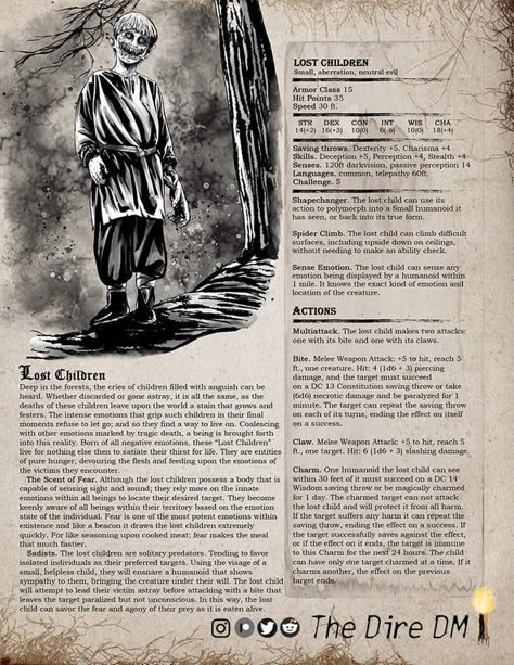 5e Stat Block, Dnd 5e Undead Monsters, Dnd Monster Stat Block, Stat Block 5e, Dnd Shadowfell, Dnd 5e Monsters, Dnd Aberrations, Disney Dnd, Dnd Horror