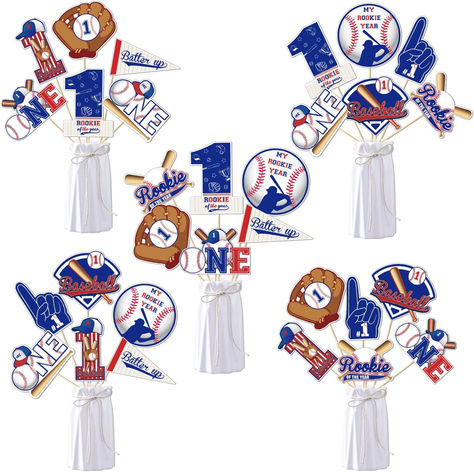 30Pcs Baseball First Birthday Centerpiece Sticks, Rookie of the Year Table Toppers Decorations for Boys 1st Birthday Party, My Rookie Year Party Decor, Baseball Themed 1st Birthday Party Decor #ad #rookieyear #rookieparty #baseball #baseballparty #baseballbirthdayparty #firstbirthday #firstbirthdayparty #firstbirthdaypartyideas #firstbirthdaypartydecor #partysupplies #birthdaypartythemes Rookie Year Party, First Birthday Centerpieces, Baseball Party Decorations, 1st Birthday Party Decor, Baseball First Birthday, Mickey Mouse Themed Birthday Party, Themed 1st Birthday, Birthday Centerpiece, First Birthday Cake Topper