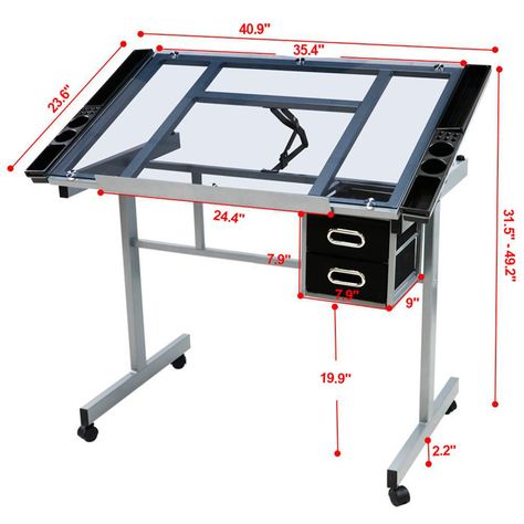 Yaheetech Foldable Craft Table | Wayfair Drawing Table Desk, Artist Drawing Table, Bureau D'art, Artist Desk, Drafting Drawing, Drawing Desk, Craft Station, Drafting Table, Drawing Table