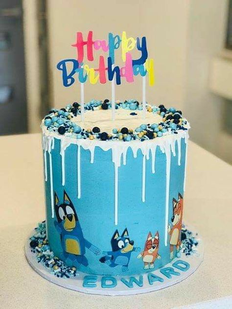 Bluey Bingo Mum and Dad birthday cake. Abc Birthday Parties, Bluey Birthday Cake, 21st Bday Cake, Abc Kids, Dad Birthday Cakes, 50th Cake, 4th Birthday Cakes, Bluey Bingo, Bluey Birthday