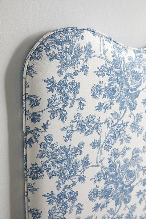 Noah Toile Headboard in Blue - Urban Outfitters Noah Furniture, Whimsical Headboard, Apolstered Headboard, Urban Outfitters Headboard, Cloth Headboard, Patterned Headboard, Pattern Headboard, Floral Headboard, Patterned Upholstery