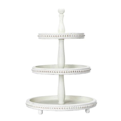 White Tiered Tray, Three Tier Tray, Small Indoor Plants, Serving Tray Decor, White Tray, Wooden Construction, Perfume Tray, A&b Home, Candle Displays