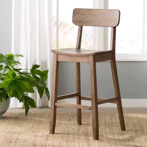 Rustic 29-inch Torino Wood Bar Stool - Bed Bath & Beyond - 10949184 Cheap Living Room Sets, Farmhouse Bar Stools, Set Meja Makan, Stool Wood, Farmhouse Paint, Stools For Kitchen Island, Wayfair Furniture, Wood Bar Stools, Modern Farmhouse Kitchens