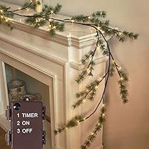 Christmas Wreath Decor, Pre Lit Garland, Christmas Lights Garland, Fireplace Mantle Decor, Christmas Fireplace Decor, Pine Garland, Indoor String Lights, Light Garland, Halloween Decorations Indoor